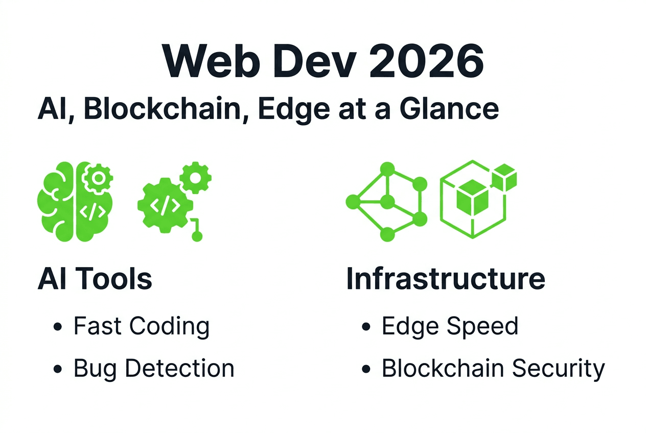 Infographic with web development trends summary