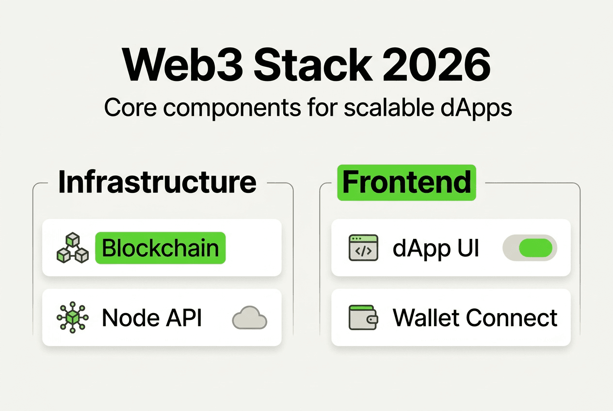 Infographic detailing modern Web3 stack components