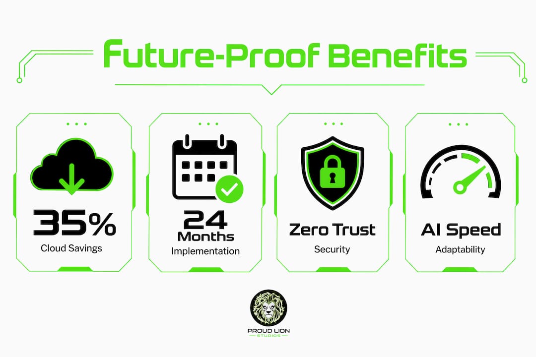 Infographic showing key statistics of future-proofing benefits