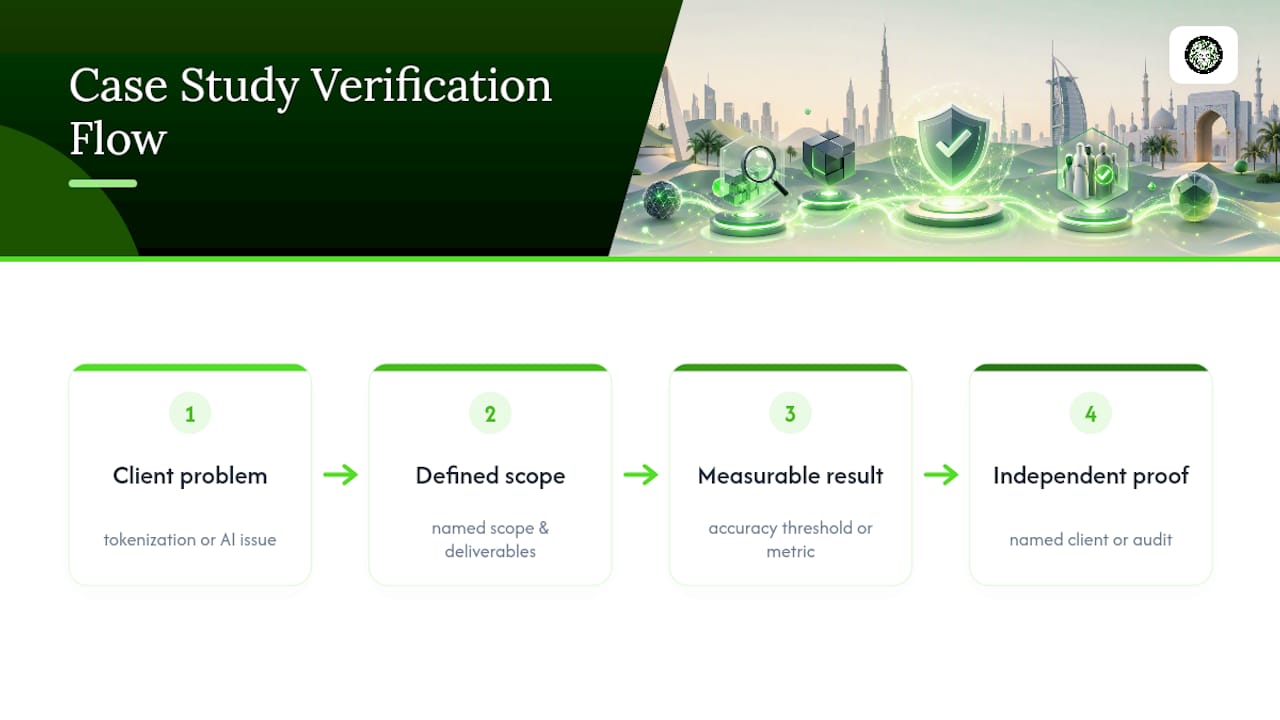 Four-stage framework for verifying software case studies
