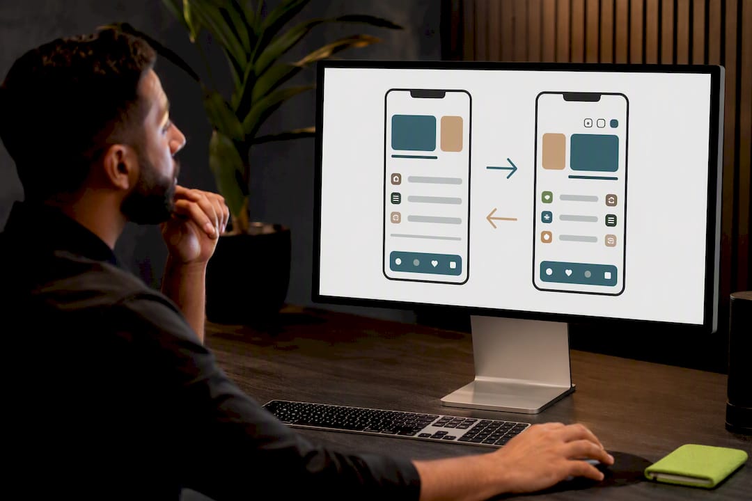 Mirrored Arabic RTL mobile interface structure
