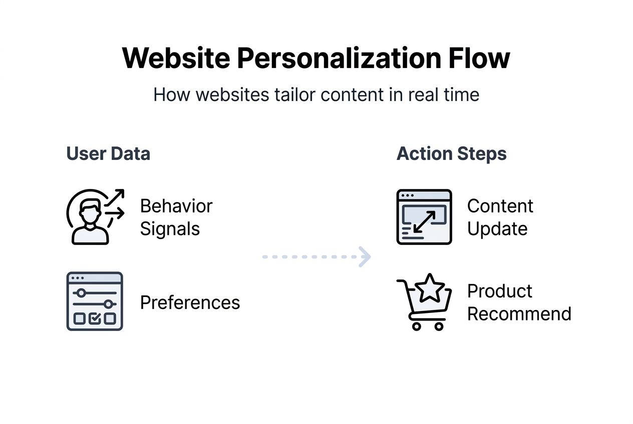 Infographic showing personalization process steps