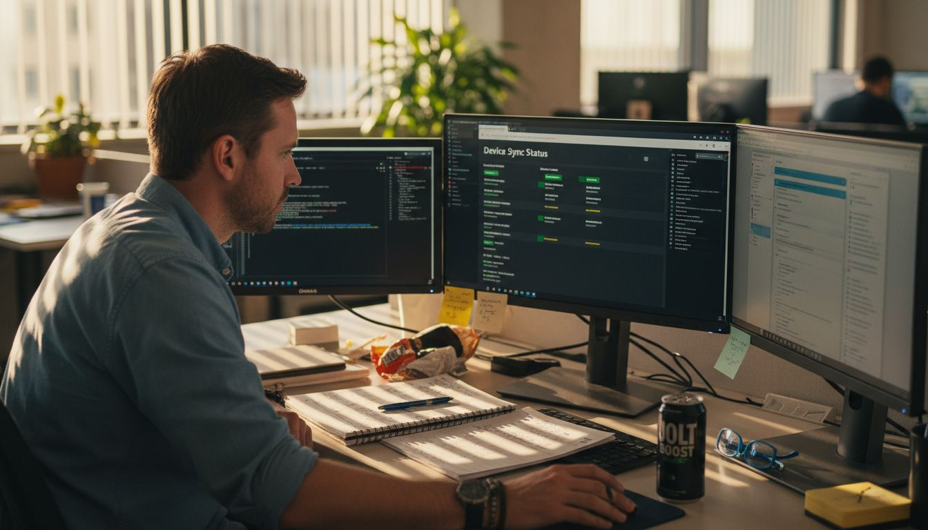 IT staff monitoring cloud signage dashboard