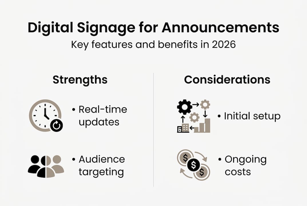 Infographic comparing digital signage solutions