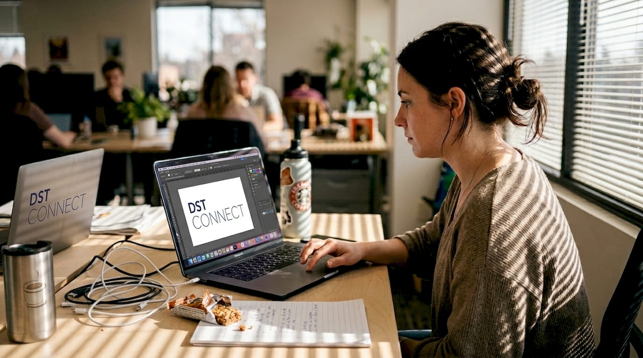 Employee using content management platform