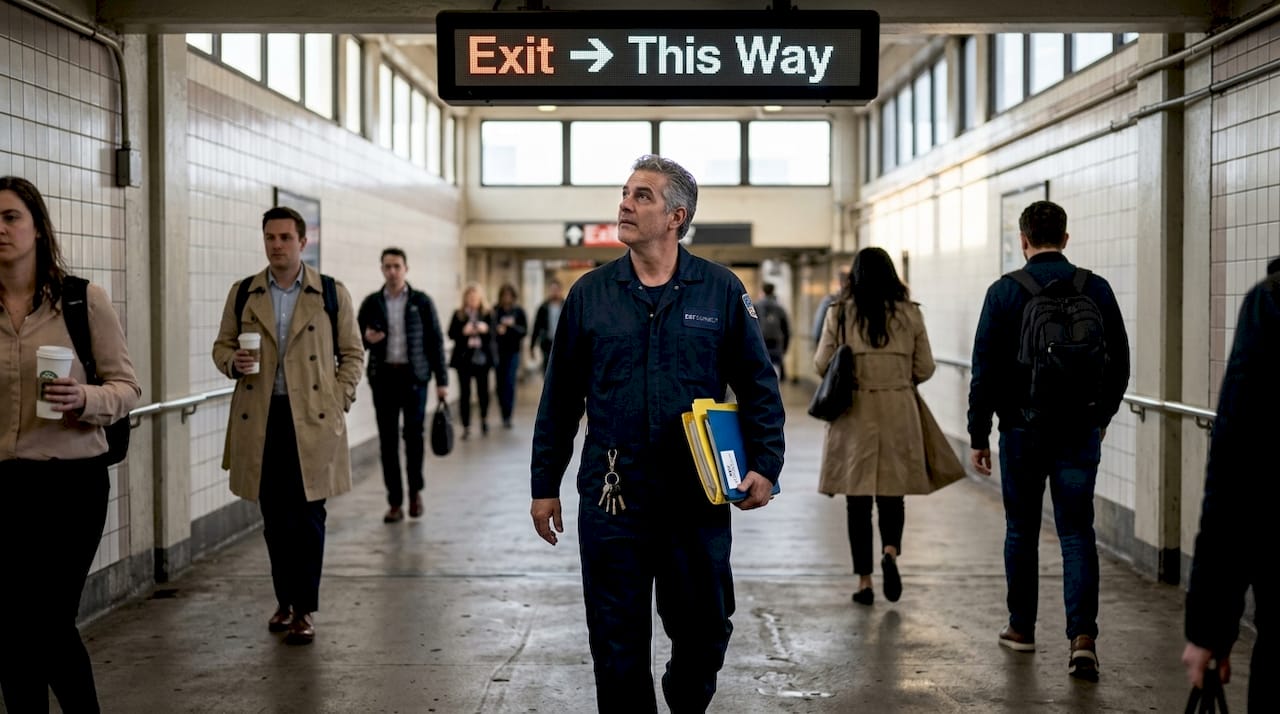 Busy hallway digital signage simple quick message