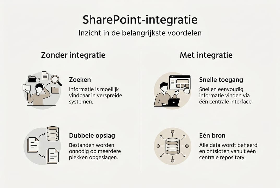 Infographic: de voordelen van SharePoint-integratie overzichtelijk vergeleken