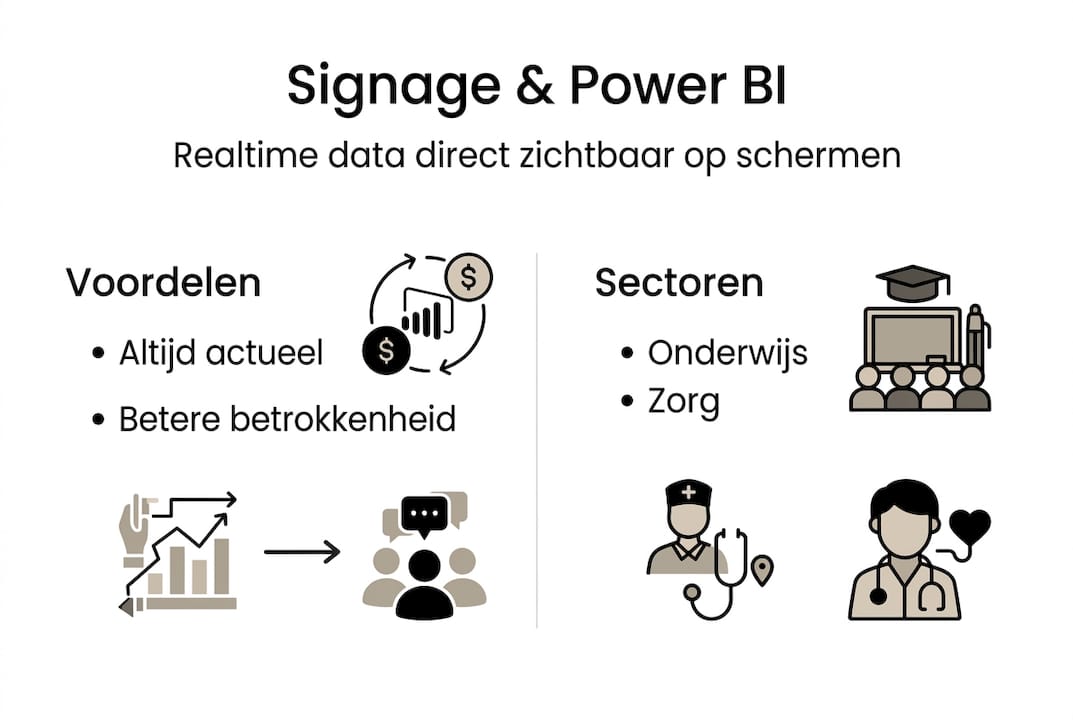 Infographic: digitale signage gekoppeld aan Power BI