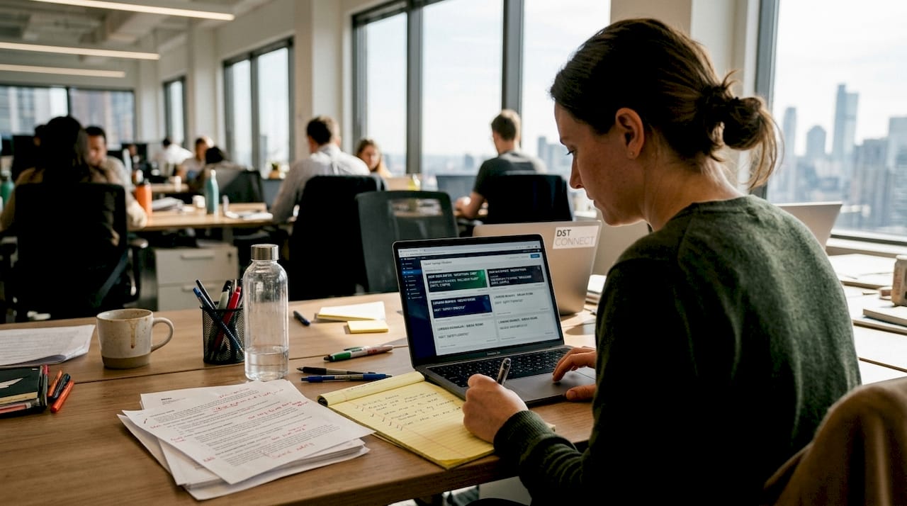 Coordinator updating multi-site signage schedules