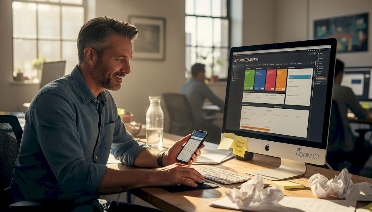 Designer working on signage content template