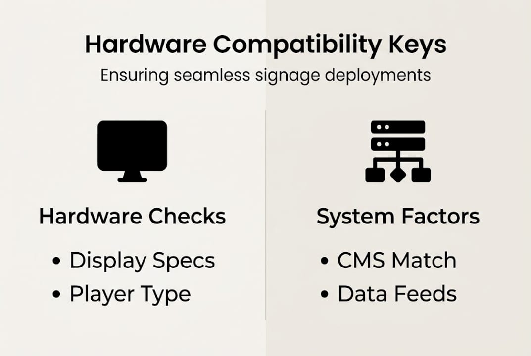 Infographic of hardware compatibility key points