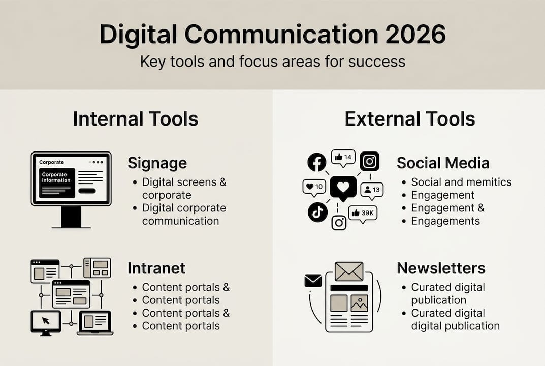 Infographic on digital communication tools 2026