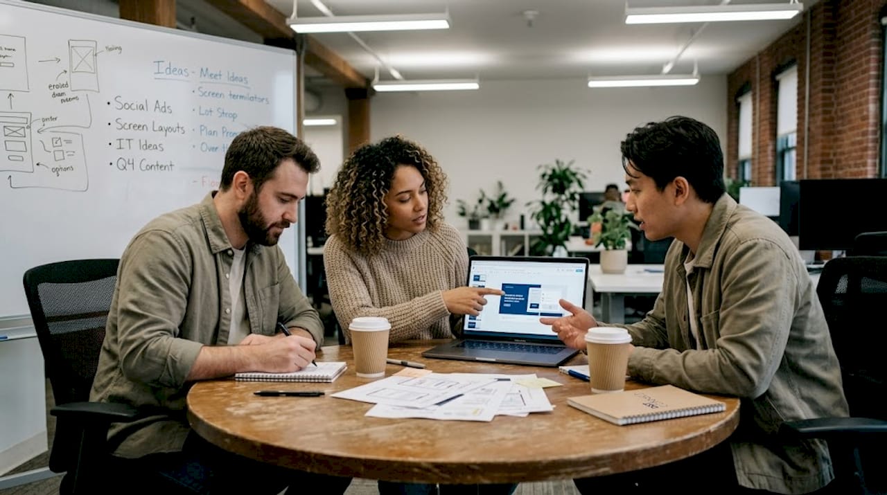 Team develops display content templates together