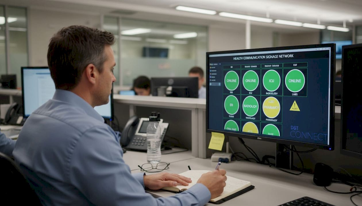 Specialist monitoring health signage dashboard