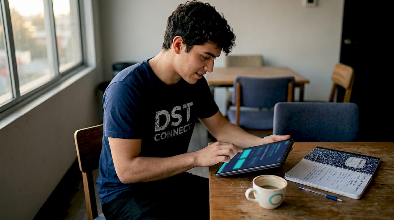 Un camarero se forma de manera lúdica utilizando una tablet