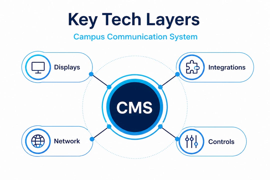 Infographic of key campus tech layers hierarchy