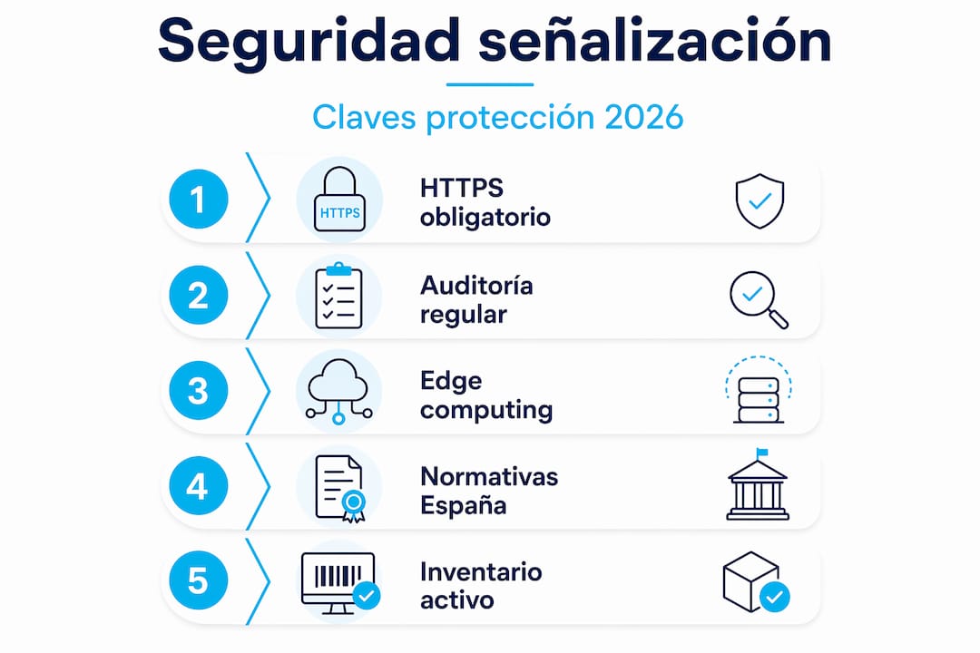Infografía sobre los pasos clave para una señalización segura