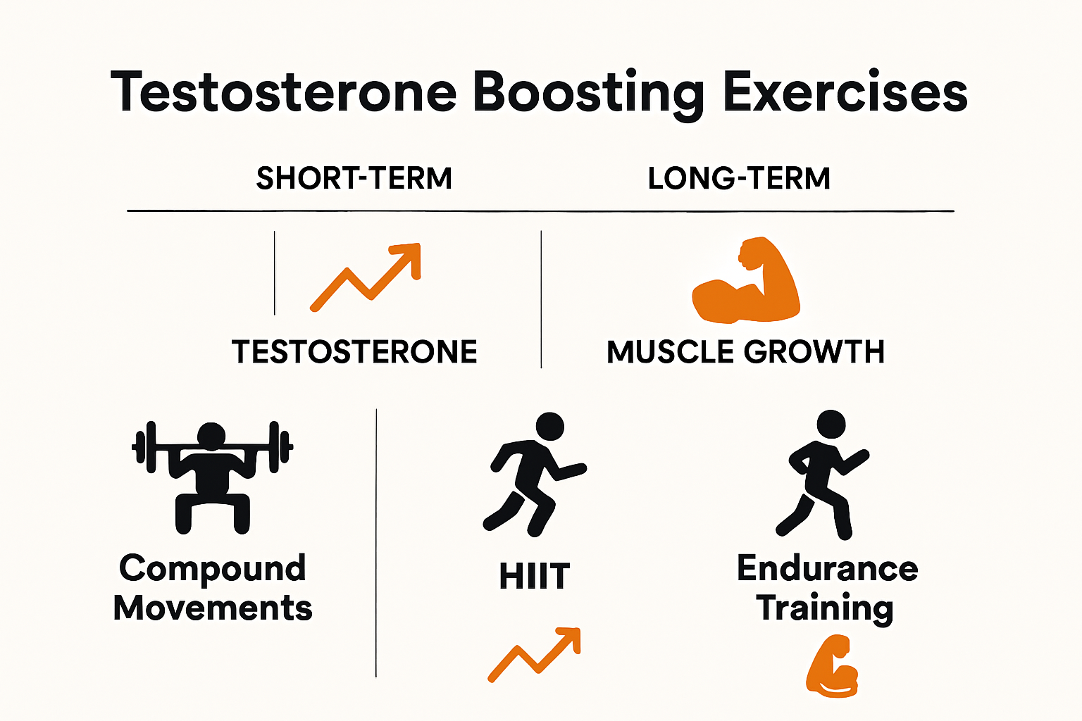 Comparison of testosterone boosting exercises and effects