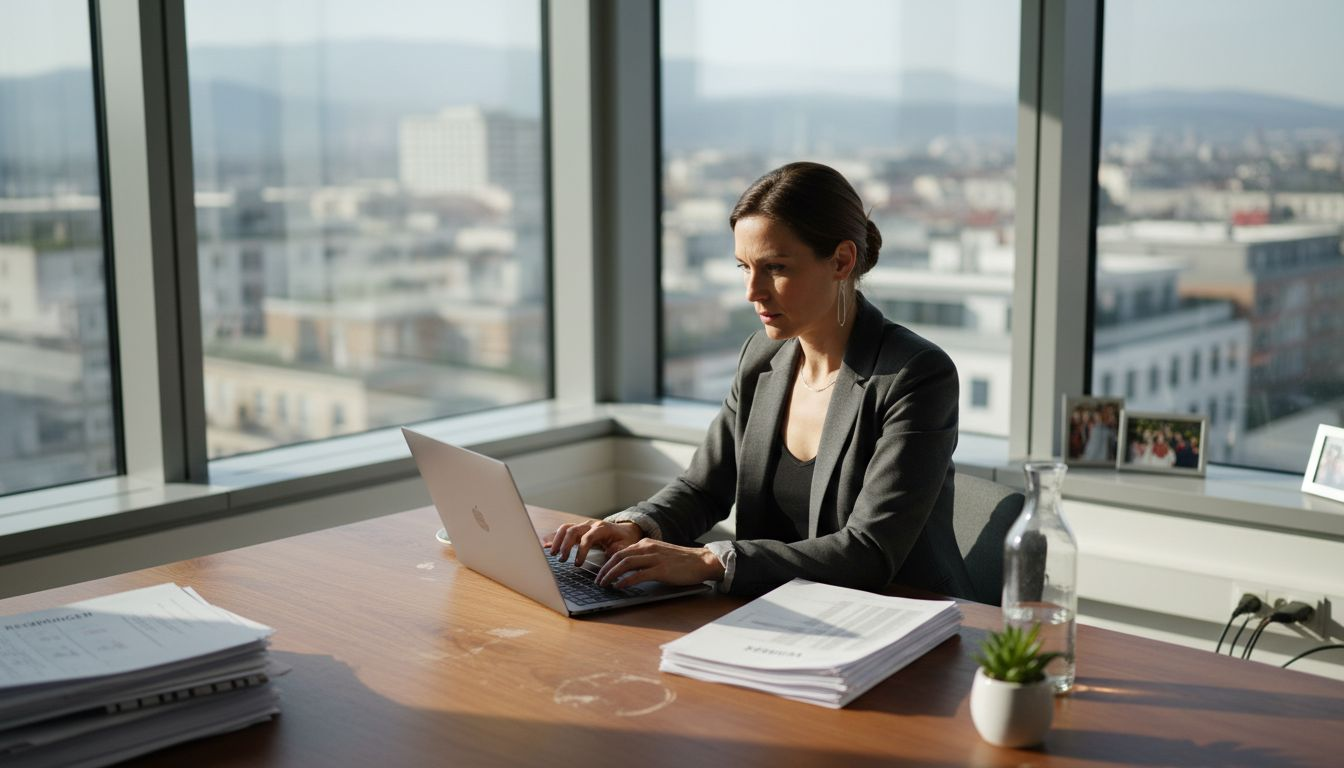 Projektleiter mit unterschriebenem Mietvertrag im Büro