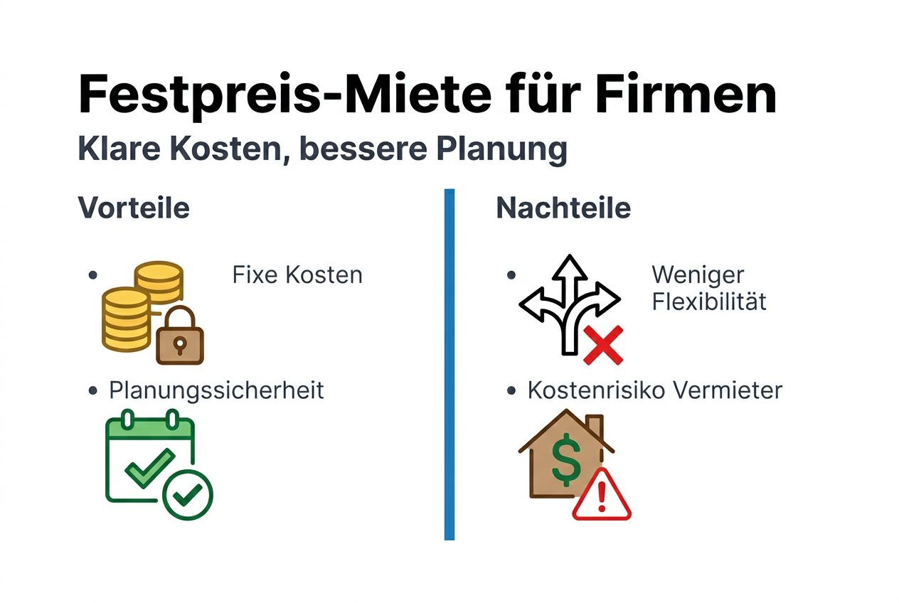 Infografik: Vor- und Nachteile der Festmiete