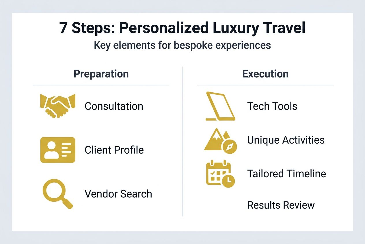 Infographic showing steps for luxury travel personalization