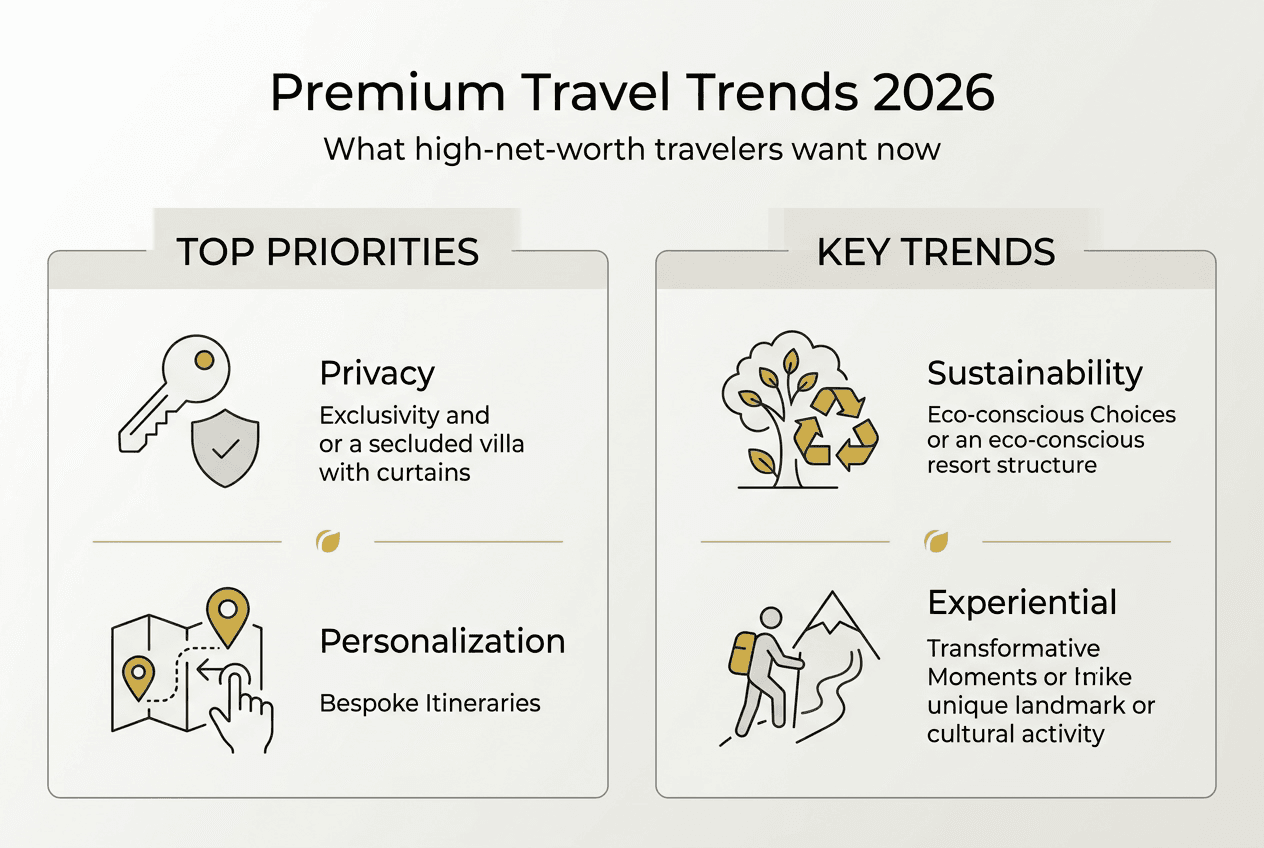 Infographic of premium travel trends and priorities