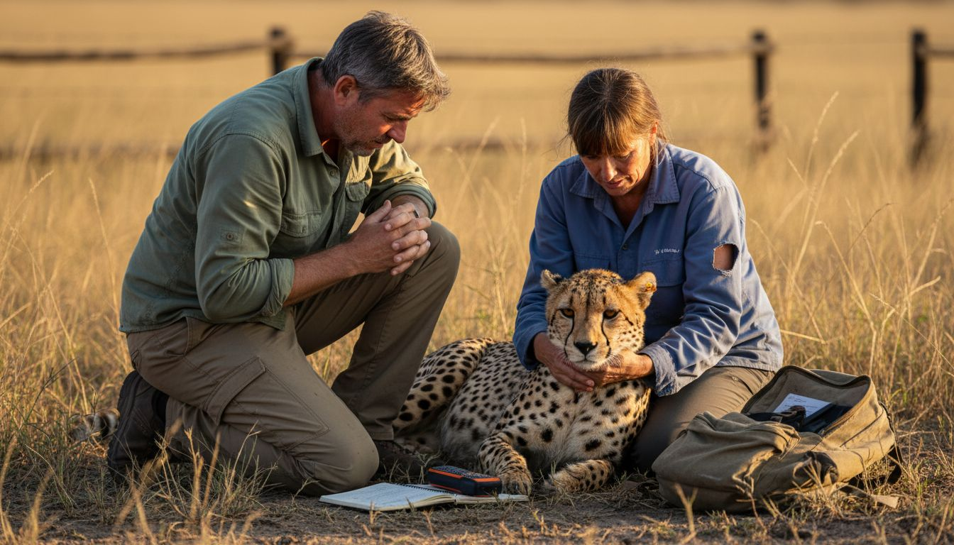 Traveler assisting cheetah conservation project
