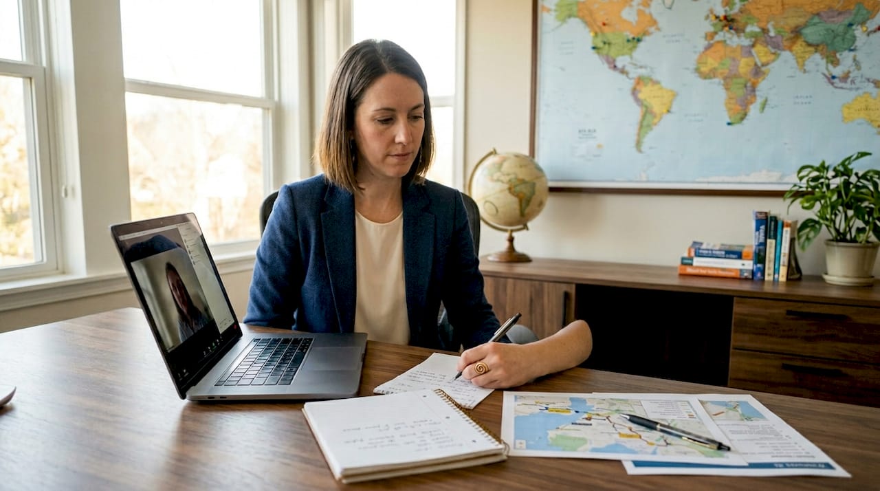 Travel planner discussing itinerary personalization