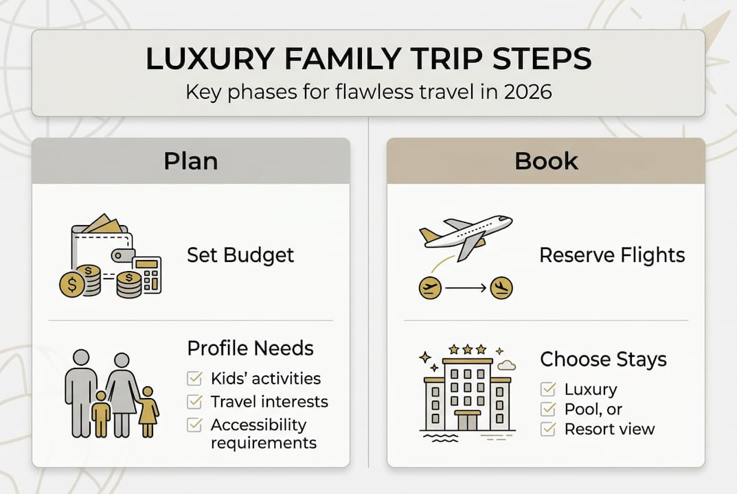 Infographic of luxury trip planning phases