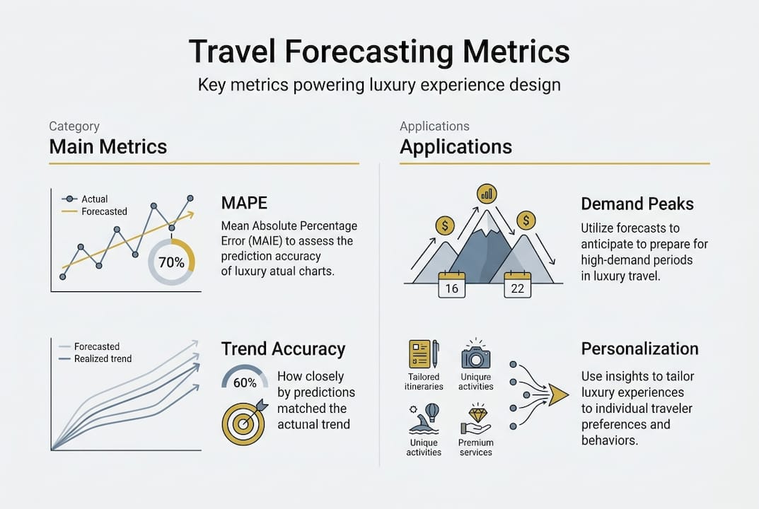 Infographic of forecasting metrics and uses