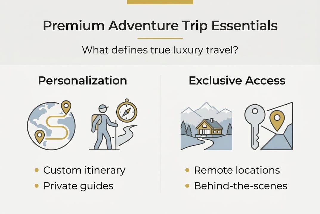 Infographic of premium adventure trip features