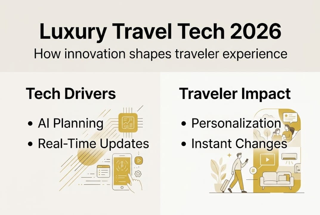 Infographic luxury travel technology trends 2026