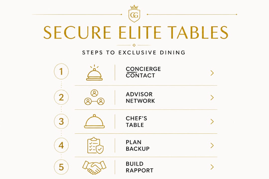 Infographic detailing luxury dining reservation steps