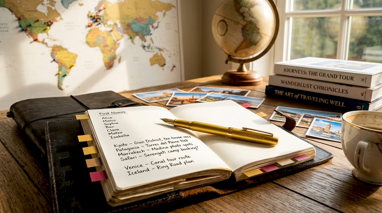 Luxury travel black book and contact notes