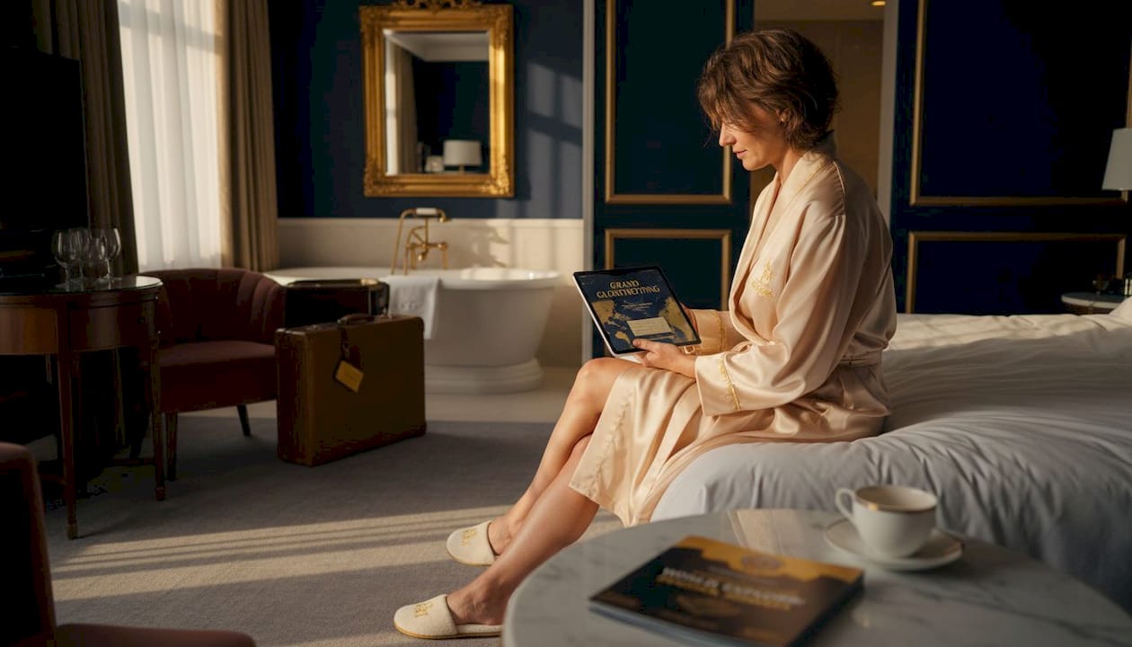 Guest enjoying luxury suite comforts