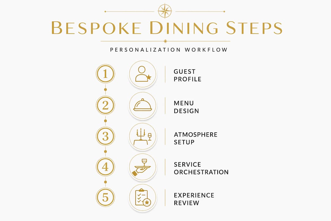 Infographic showing bespoke dining personalization steps
