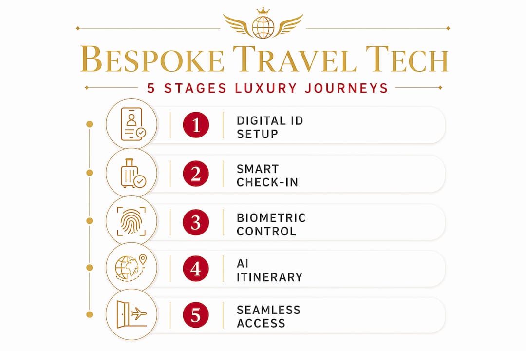 Infographic of bespoke luxury travel technology stages