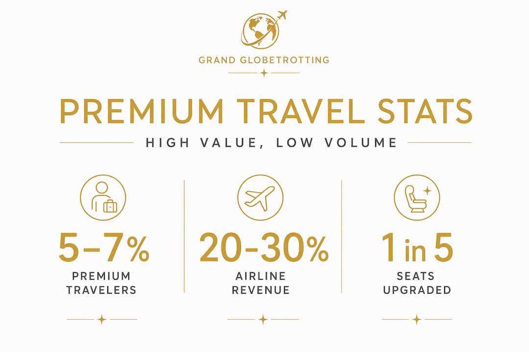 Infographic with premium business travel statistics