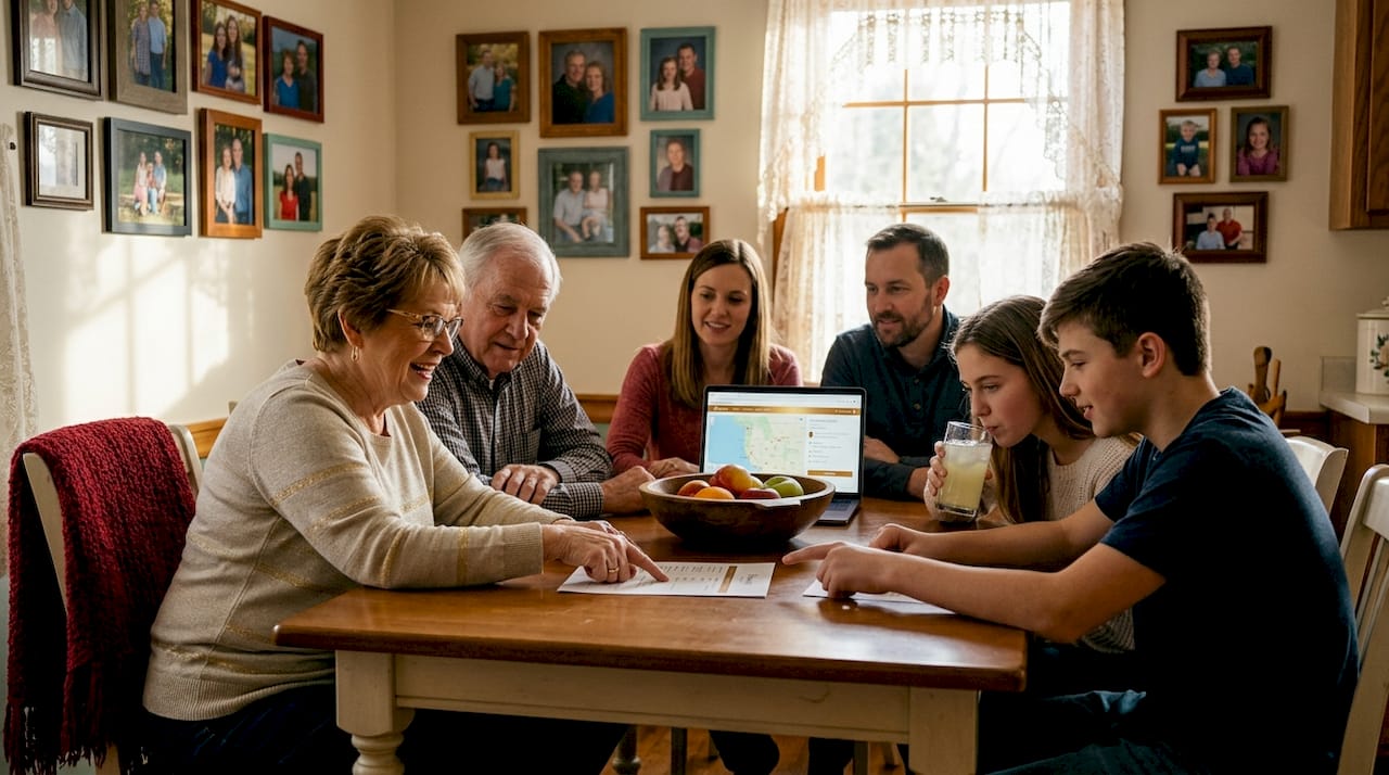 Multigenerational family sharing travel discussion
