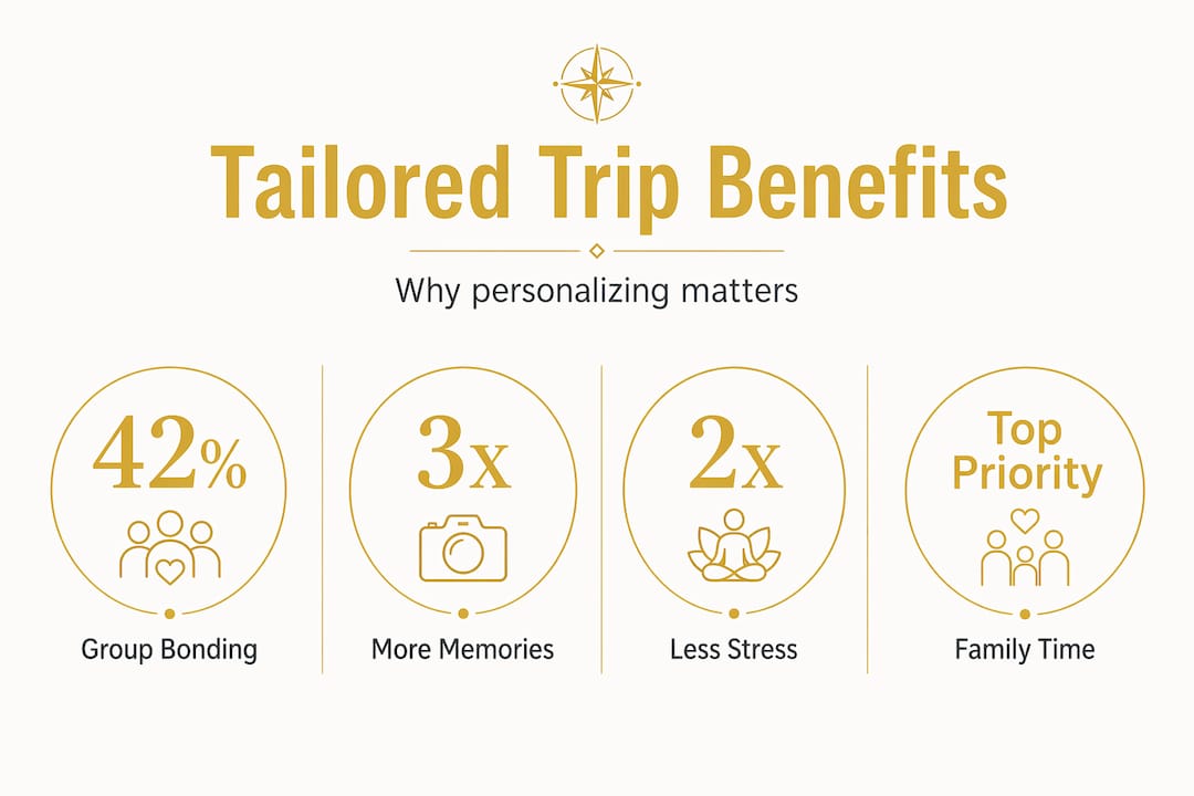 Infographic highlighting tailored family trip statistics