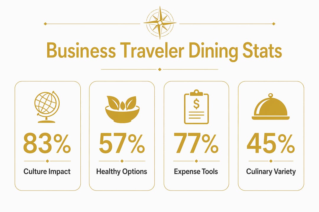 Infographic displaying key business traveler dining statistics