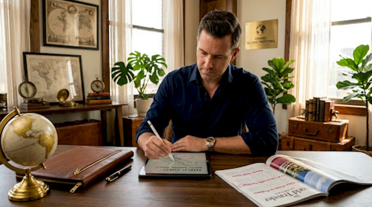 Travel consultant designing solo trip itinerary
