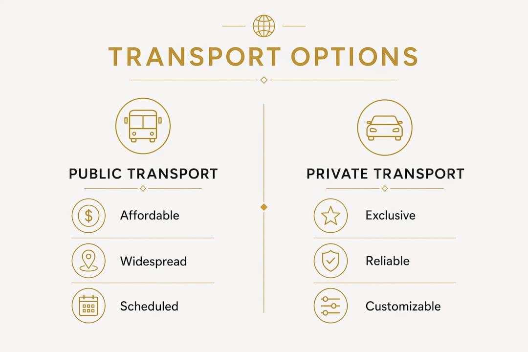 Comparison infographic of transport options