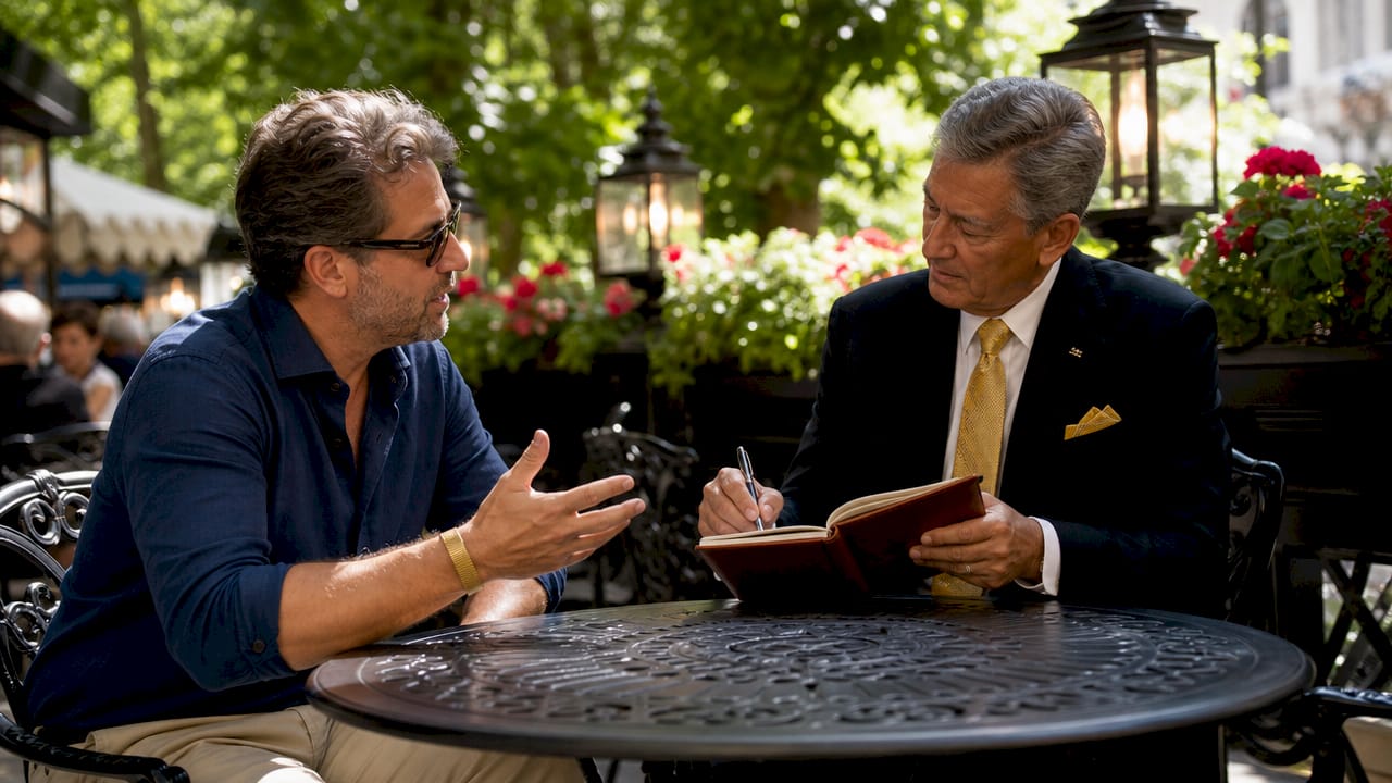 Traveler and concierge discussing preferences