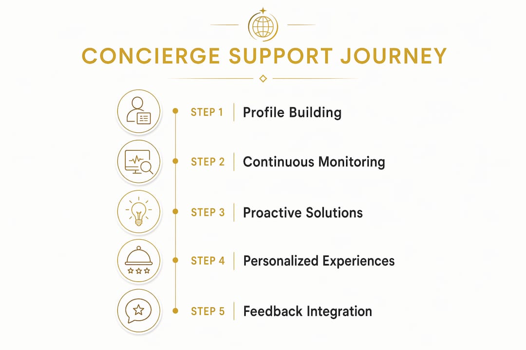 Infographic illustrating ongoing concierge support steps