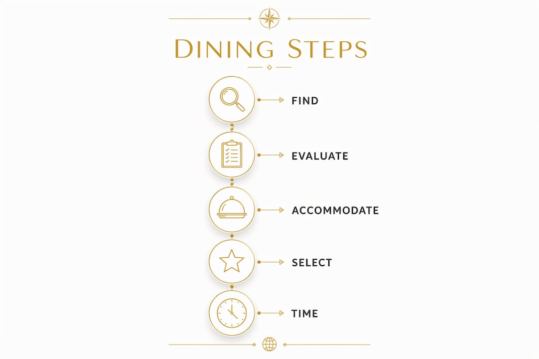 Infographic showing dining recommendation steps