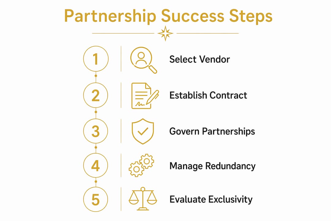 Infographic with exclusive vendor partnership steps