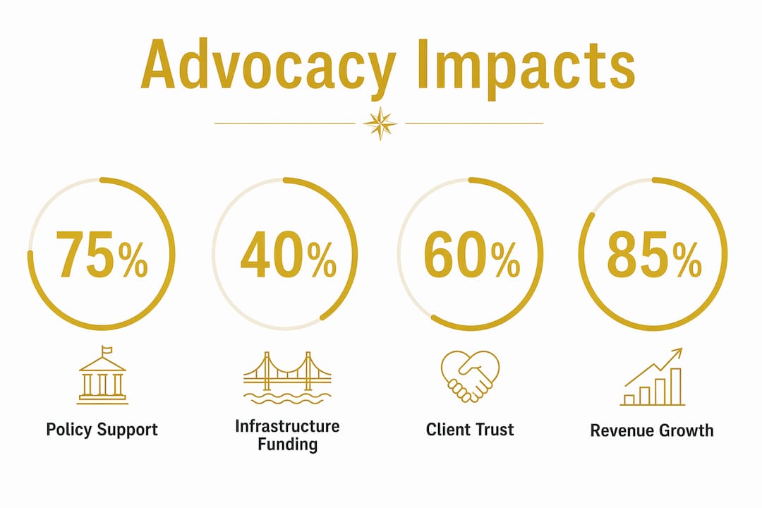 Infographic showing key advocacy impact statistics