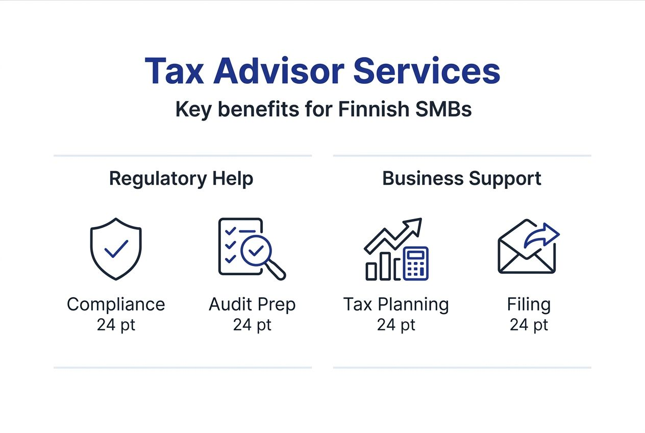 Infographic of core tax advisor services for SMBs