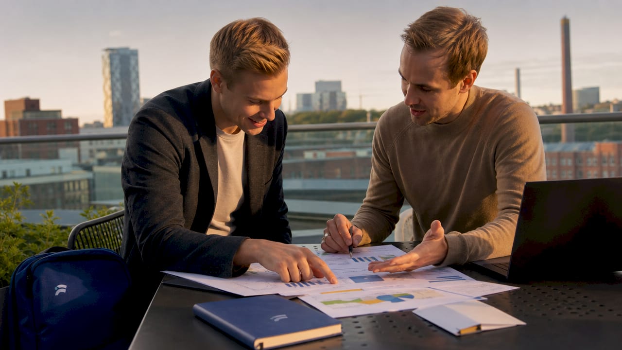 Two Finnish partners discussing SME finances